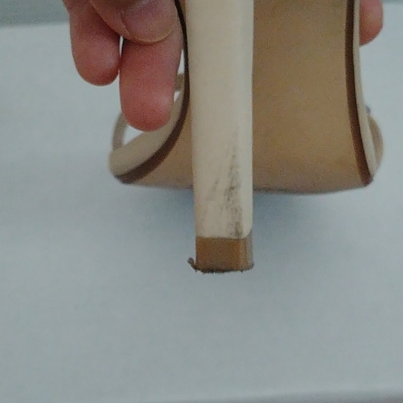 Beige ankle wrap around sandals with metal studs - Picture 5 of 5